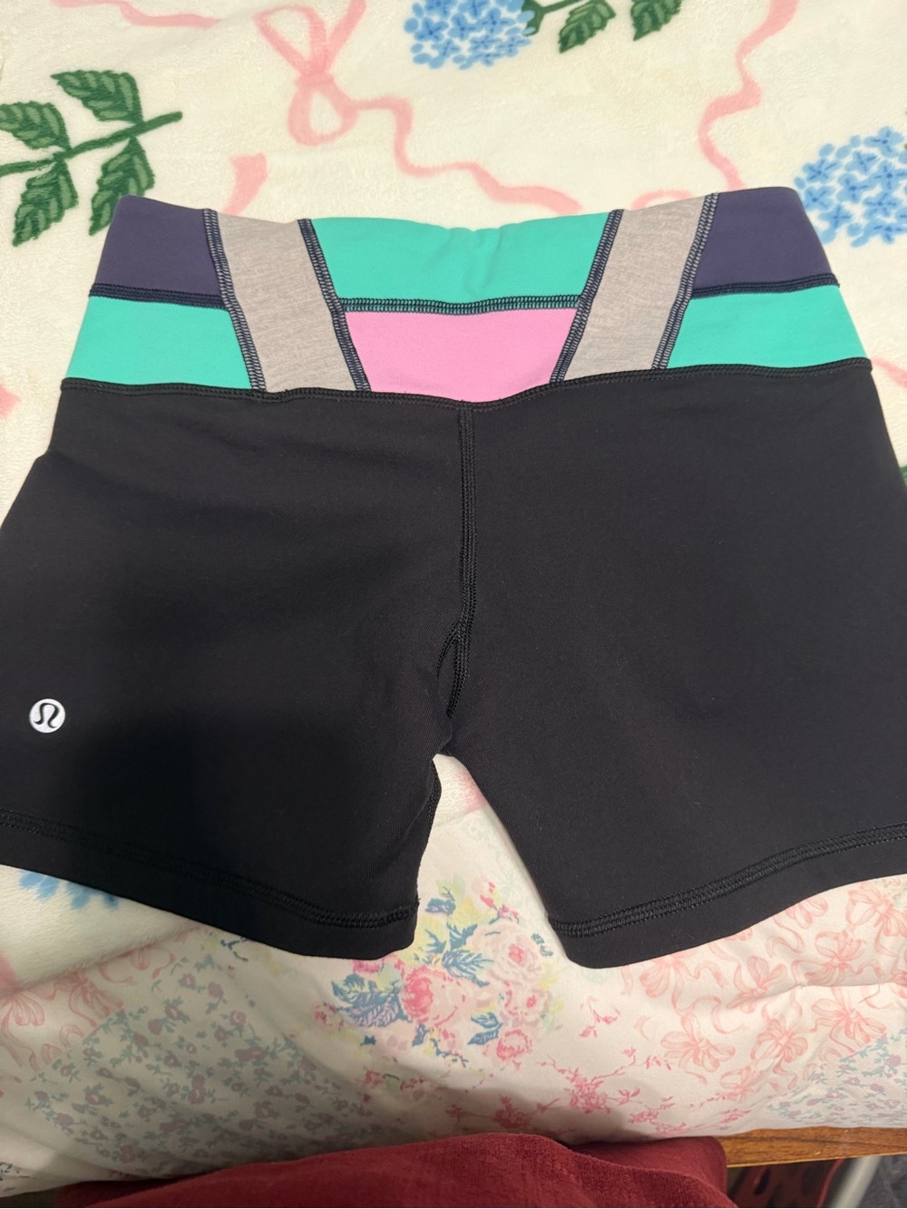 lululemon athletica Black Colorblock High-Rise Women’s Athletic Shorts